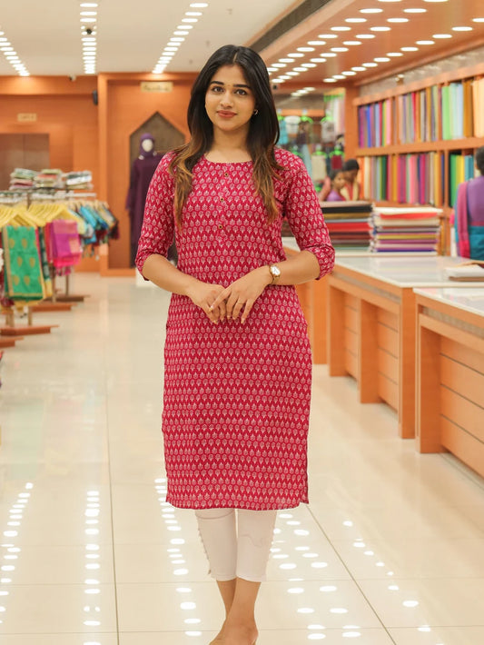 Women's Motif Print Kurti - 1133