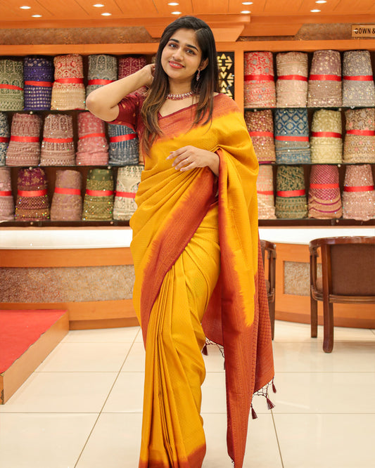 Contrast Banarasi Art Silk Saree - 1166