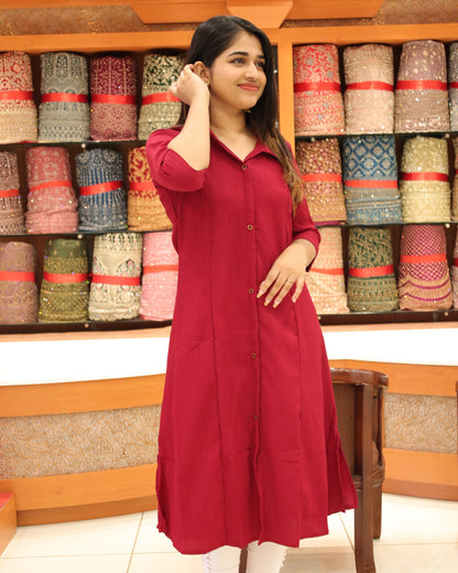 Women's Crushed Aline Kurti - 1170