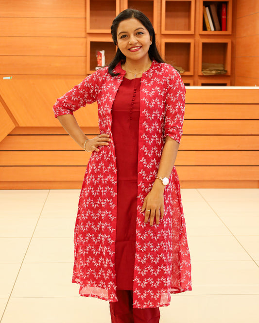 Women's 3 Pcs Kurti Set - 1186