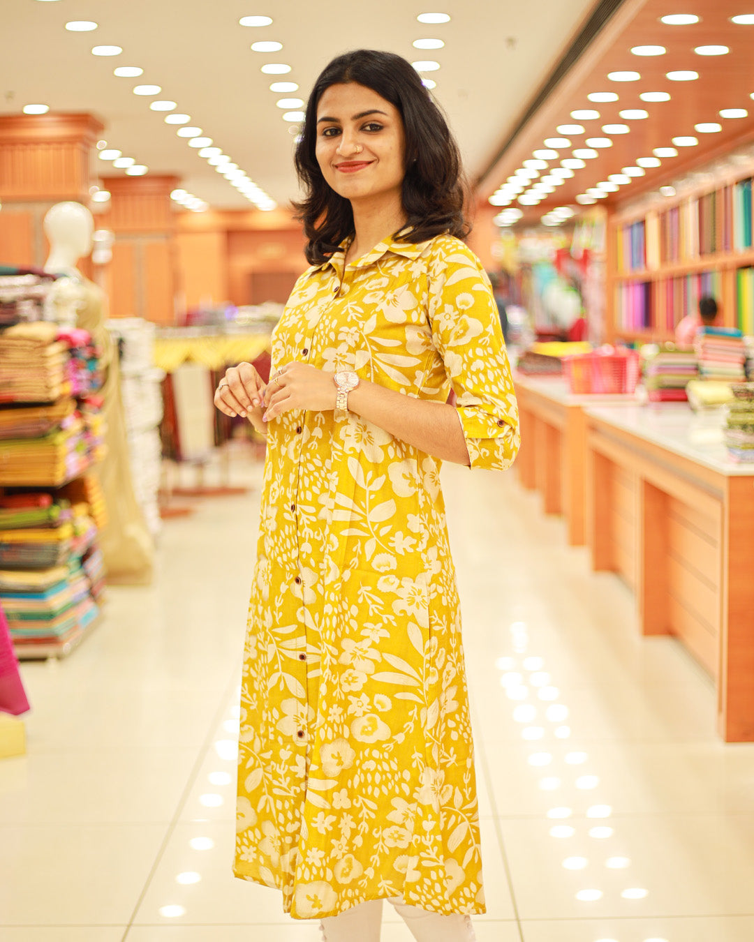 Women's Floral Printed Aline Kurti - 1191