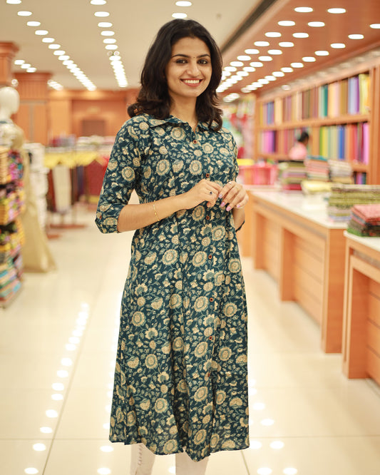 Women's Floral Print Aline Kurti - 1192