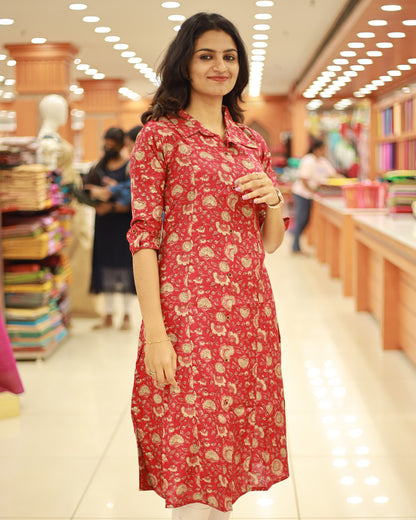 Women's Floral Print Aline Kurti - 1192