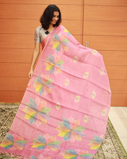 Floral Print Tissue Fancy Sarees - 1196