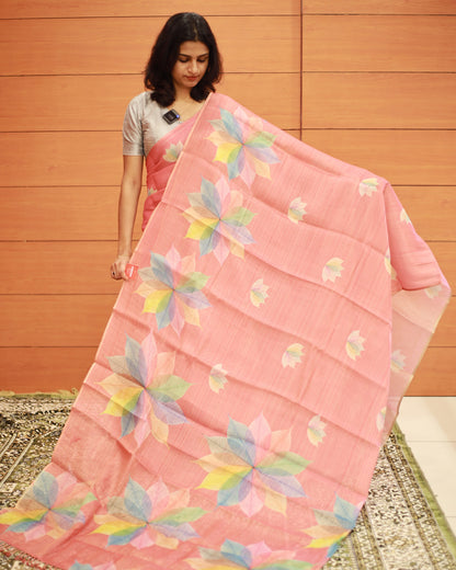 Floral Print Tissue Fancy Sarees - 1196