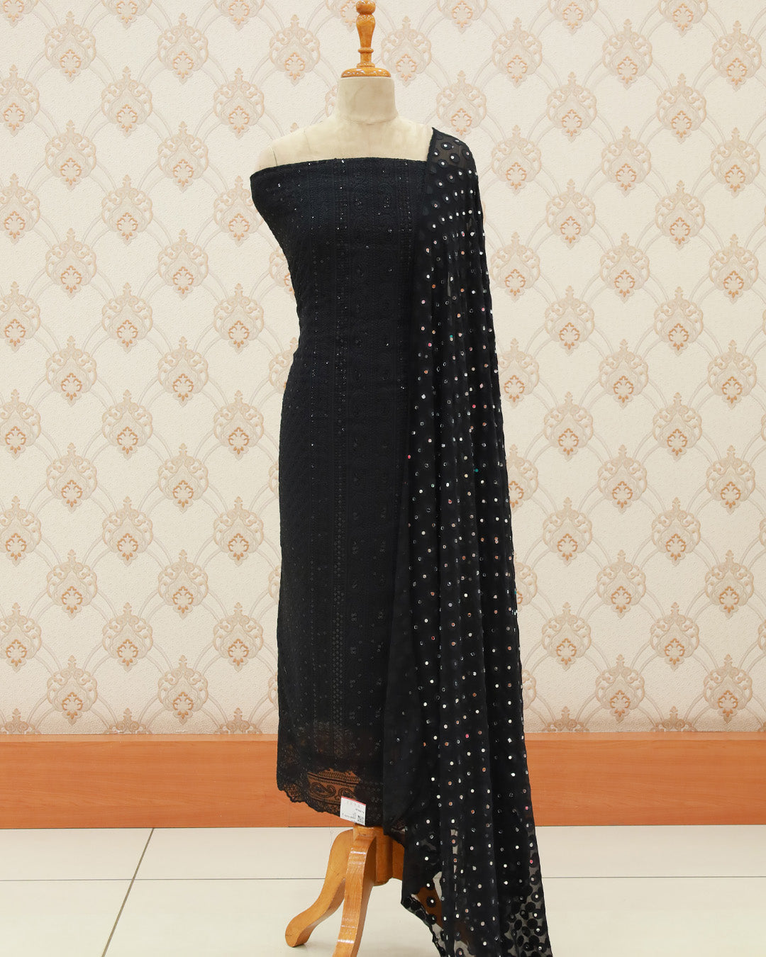 Women's Chikankari Salwar Suit with Mirror Worked Dupatta - 1214