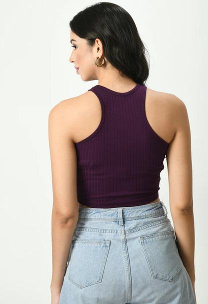 Women's Collarbone Crop Top - 7051