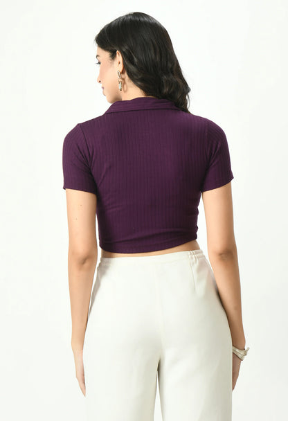 Women's Polo Crop Top - 7056