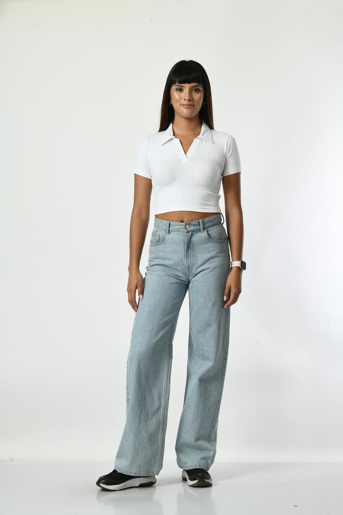 Women's Polo Crop Top - 7056