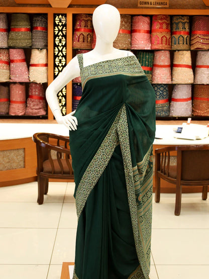 Ajrakh Vichitra Silk Saree - ESR13