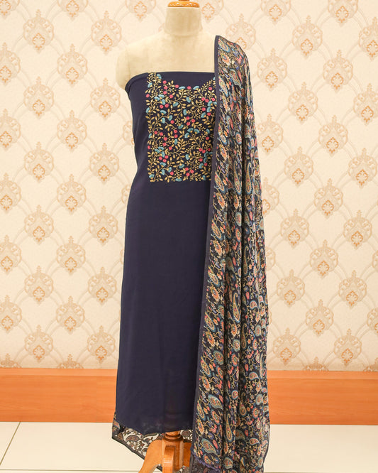 1175- Women's Georget Salwar Suit with Brasso Dupatta