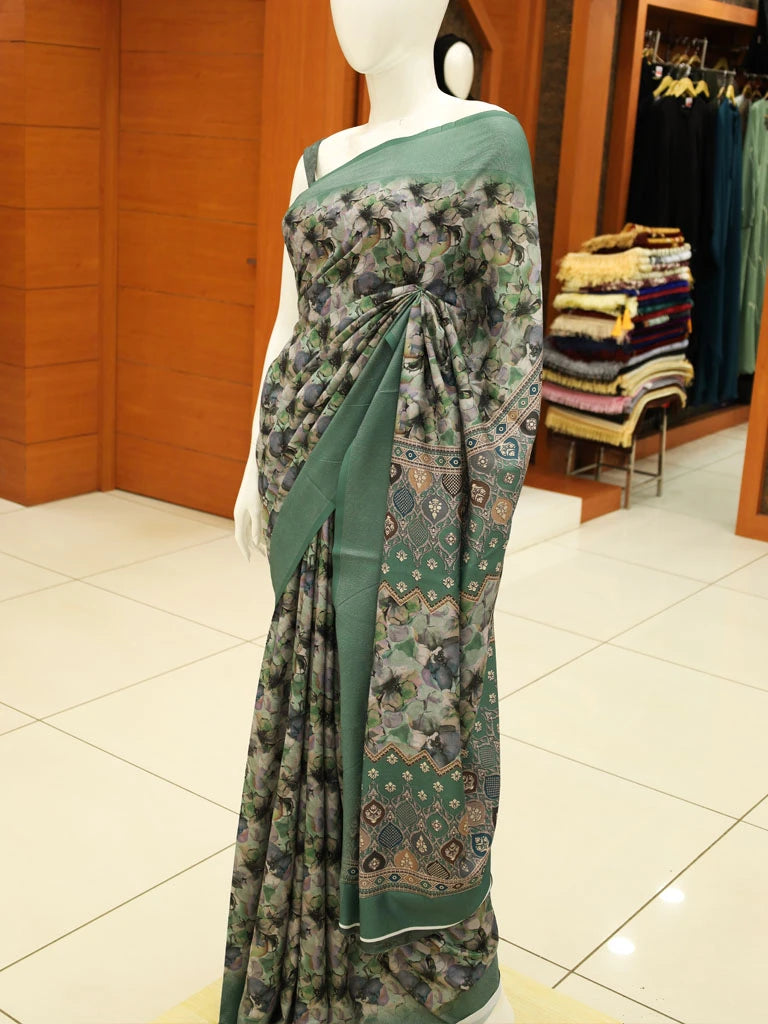 Floral Print Dola Silk Saree - ESR15