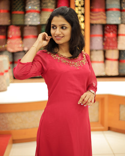 Women's Handworked Aline Kurti - 1239