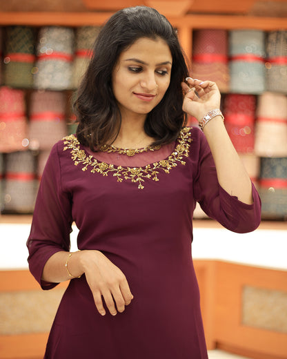 Women's Handworked Aline Kurti - 1239